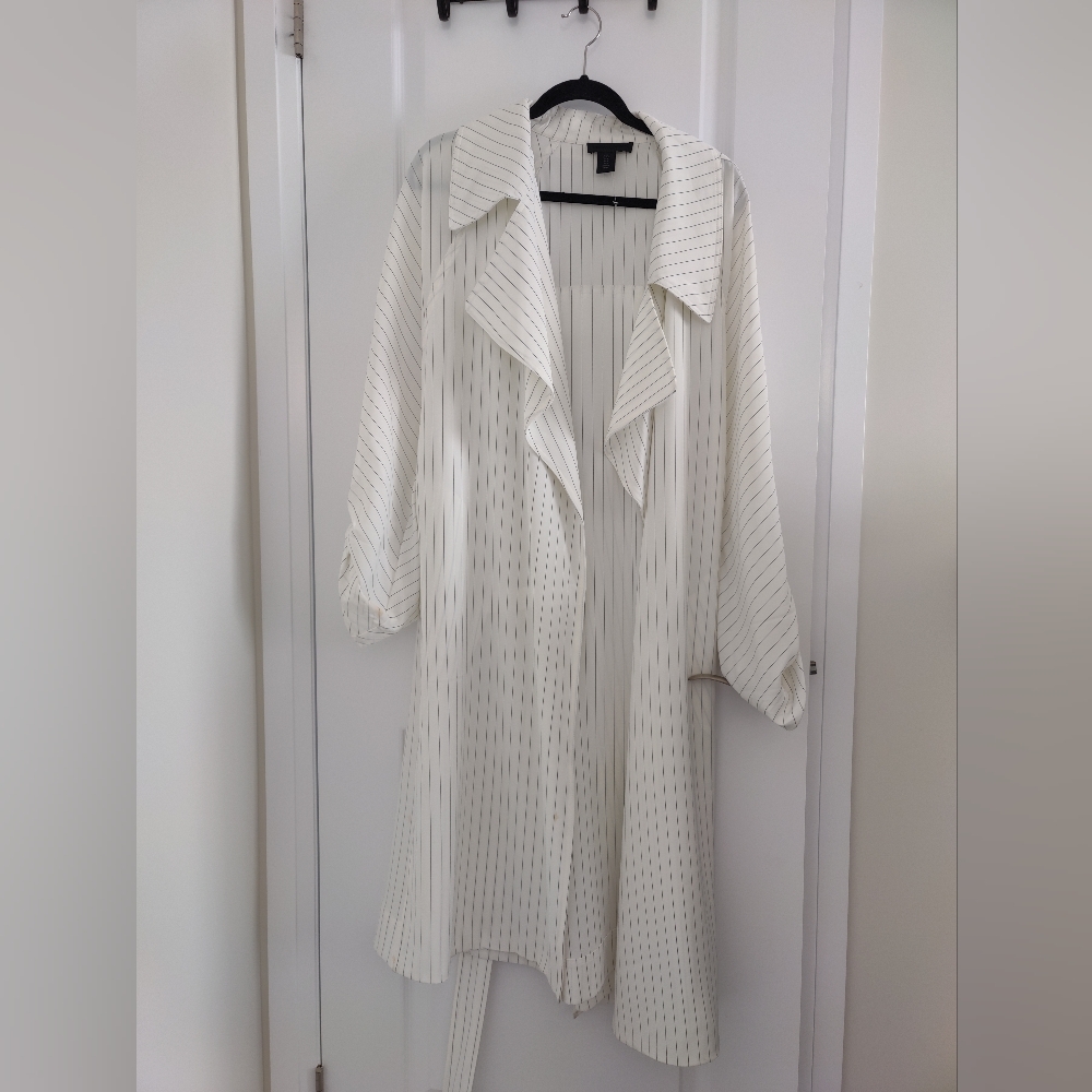 Long striped white coat